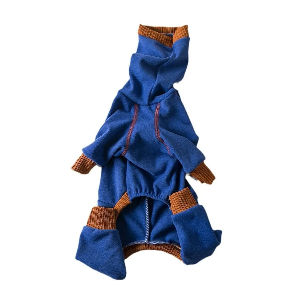 Pet Peluş Sıcak Yüksek Boyun Dört Ayaklı Giysiler